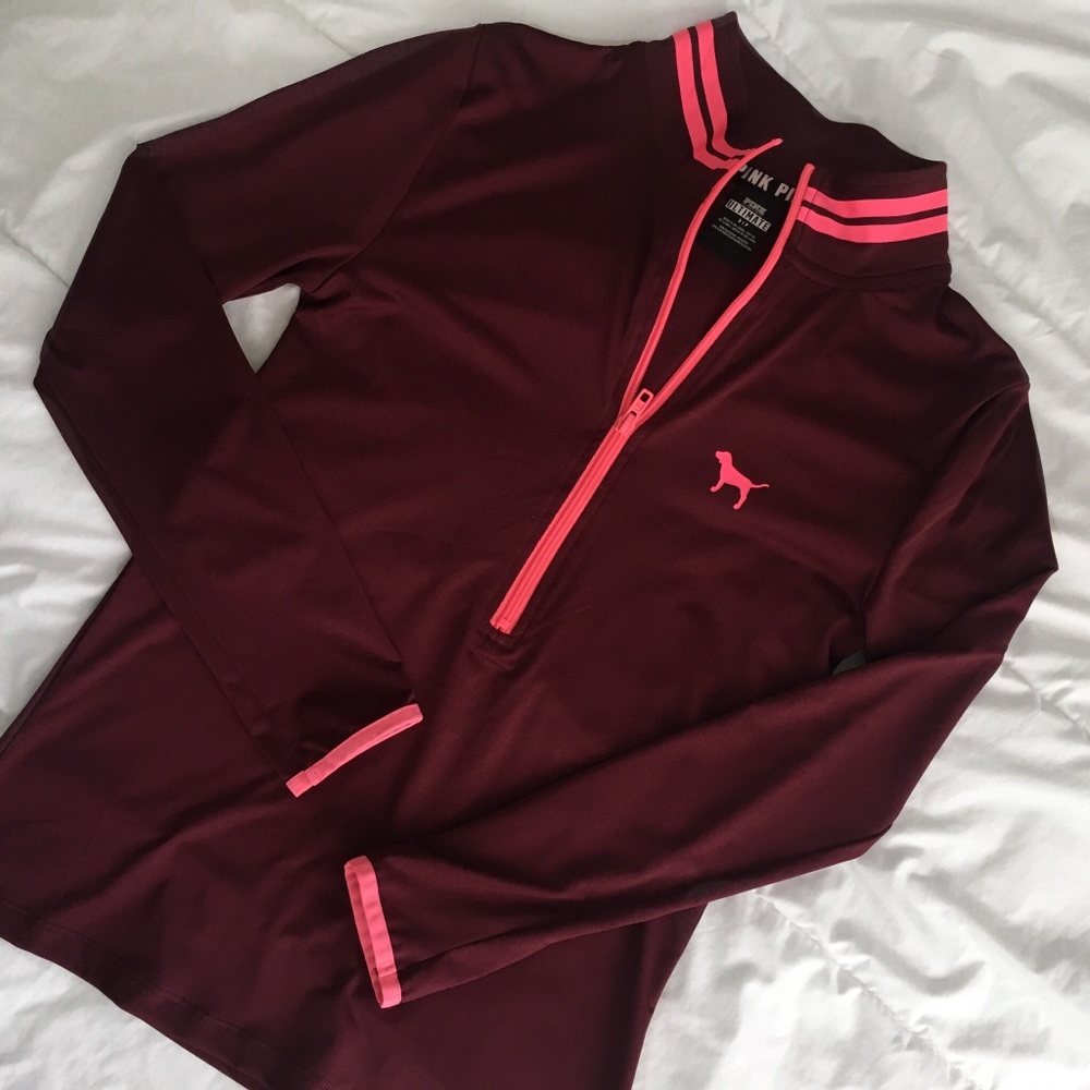 SOLD - VS Pink Ultimate Half Zip Pullover
